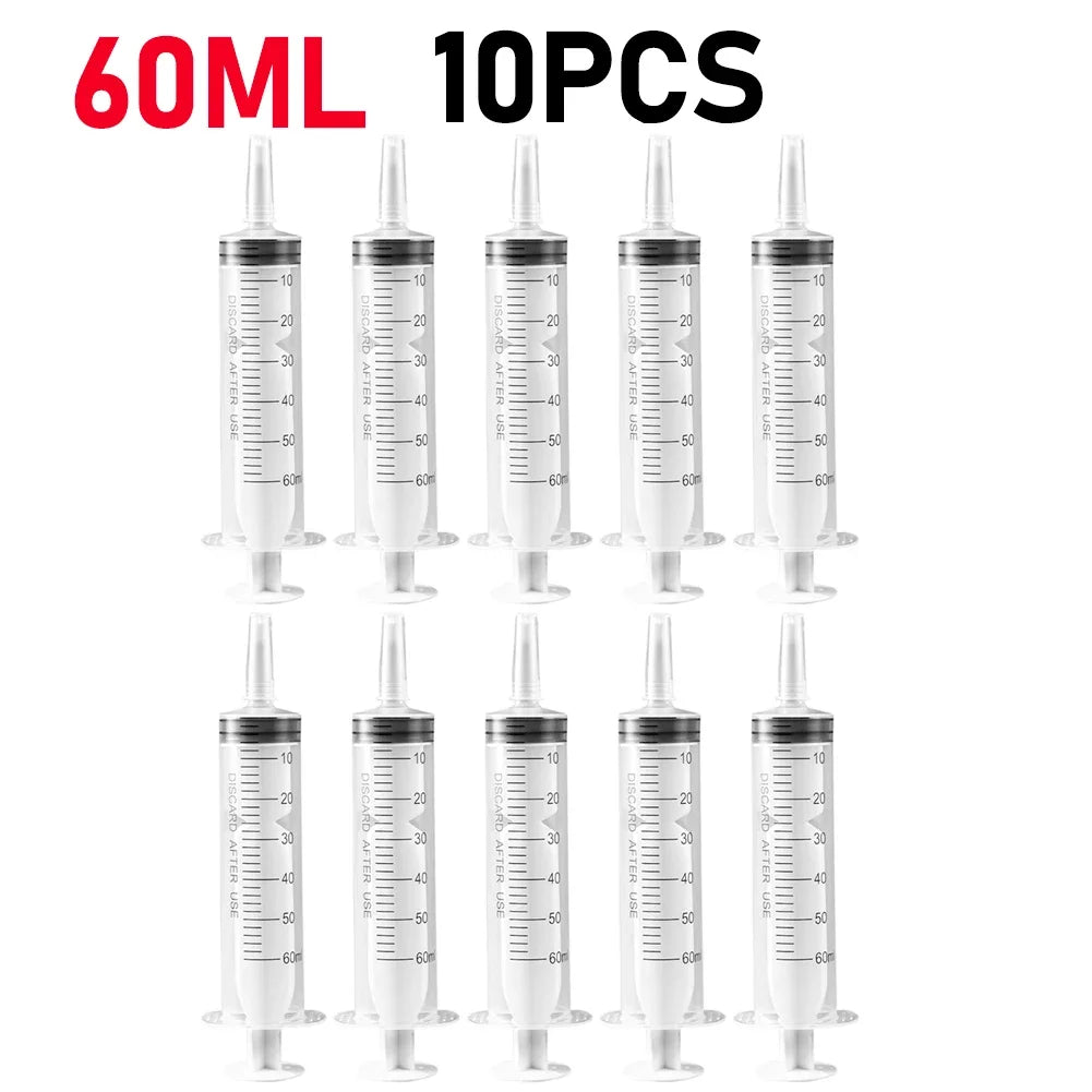 60ml/100ML Feeding Syringe Glue Filling Enema Syringe Nutrient Sterile Without Needle Watering for Industrial Hydroponics