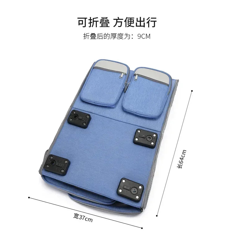 2 In 1 Large Pet Backpack Cat Stroller Pet Carrier with Wheels Portable Foldable Tie-Rod Bag Cat and Dog Travel Carrier Bag