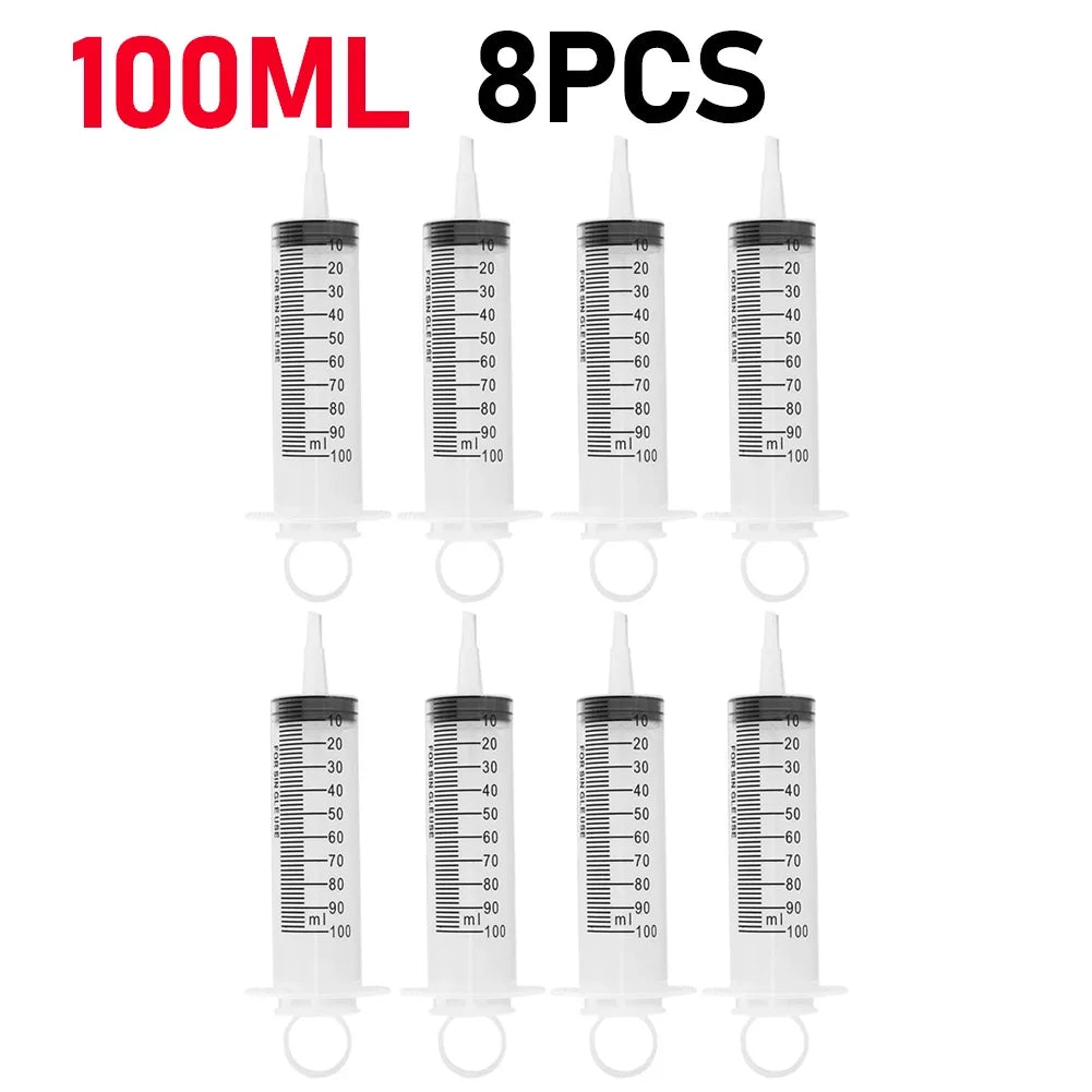 60ml/100ML Feeding Syringe Glue Filling Enema Syringe Nutrient Sterile Without Needle Watering for Industrial Hydroponics