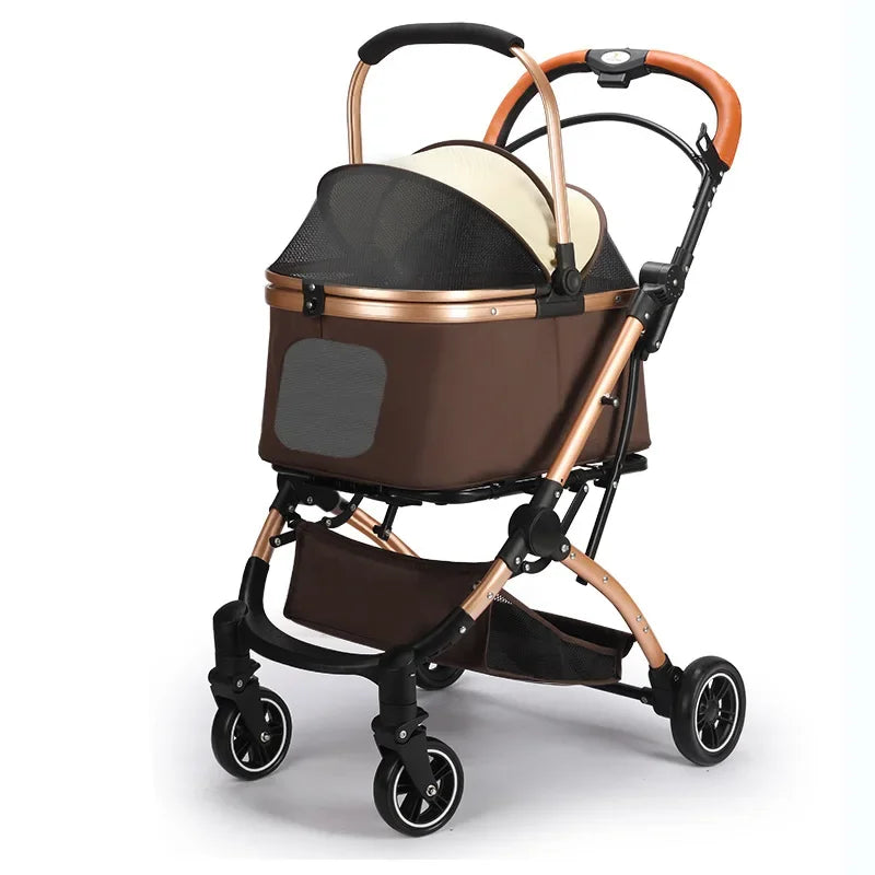 Lightweight Foldable Pet Stroller Small Dog Stroller Detachable Pet Stroller Universal for Cats and Dogs Foldable Pet Car