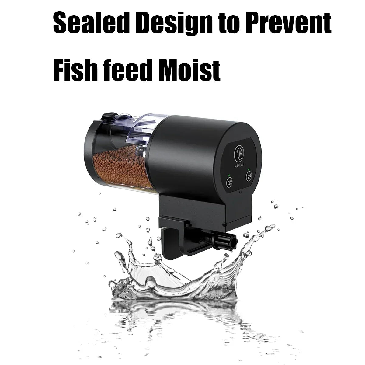 Automatic Fish Feeder 100ml/3.38oz, Smart Timer Auto Fish Food Dispenser with Battery, Easy Install for Aquarium Fish Tank