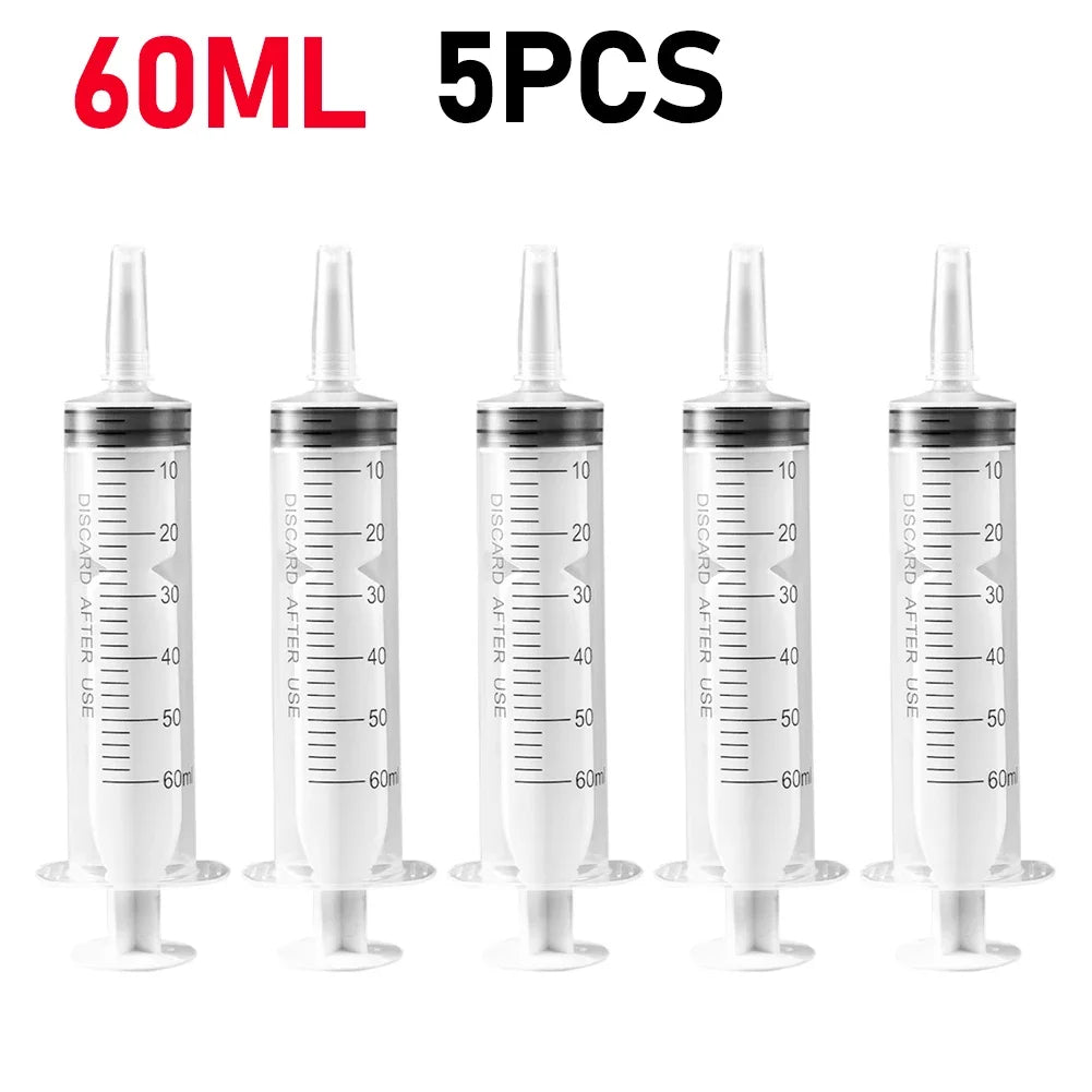 60ml/100ML Feeding Syringe Glue Filling Enema Syringe Nutrient Sterile Without Needle Watering for Industrial Hydroponics