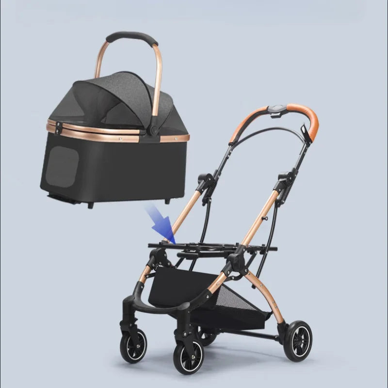 Lightweight Foldable Pet Stroller Small Dog Stroller Detachable Pet Stroller Universal for Cats and Dogs Foldable Pet Car