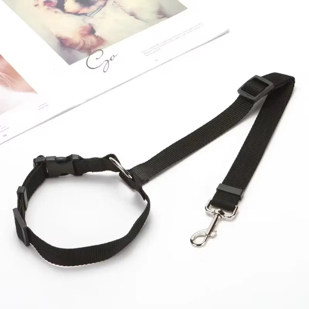 Solid Color Two-in-one Pet Car Nylon Seat Belt