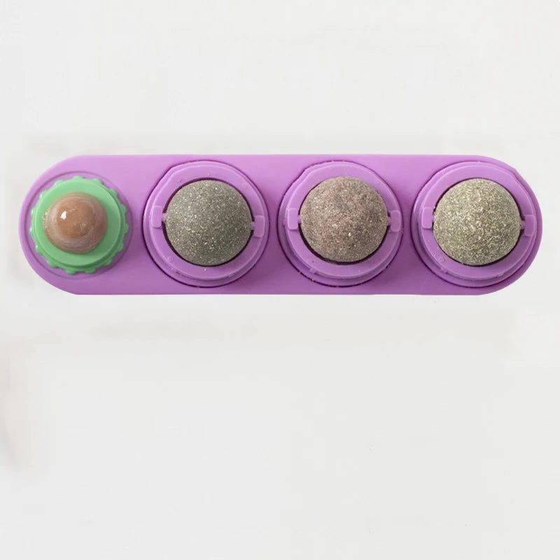 Cat Mint Ball Toy Licking and Rotating Cat Mint Cat Snacks lollipops Self Hi Cat Toy