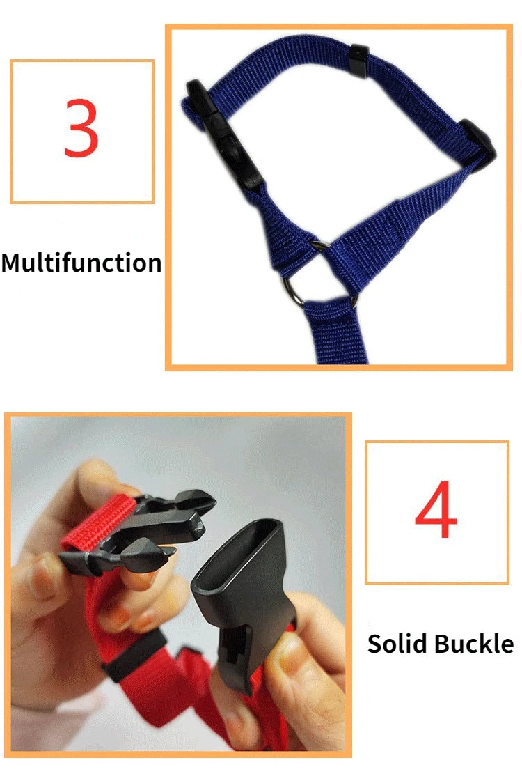 Solid Color Two-in-one Pet Car Nylon Seat Belt