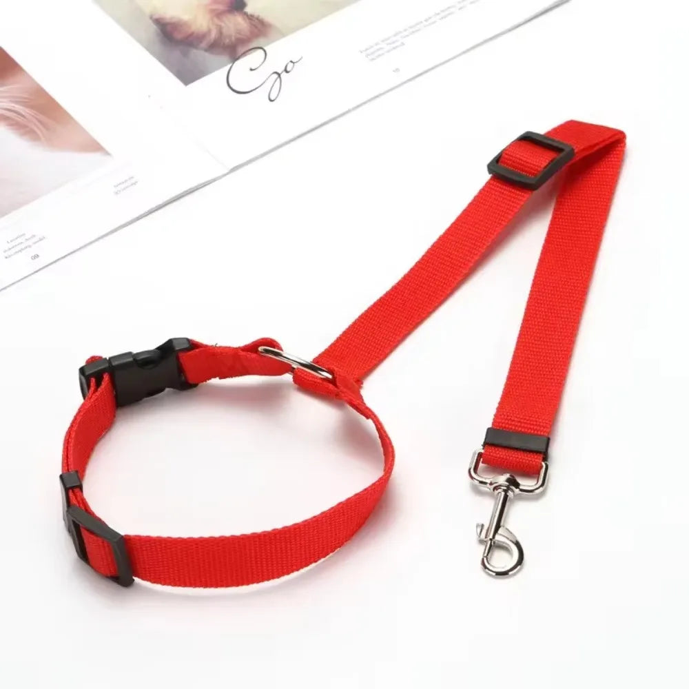 Solid Color Two-in-one Pet Car Nylon Seat Belt