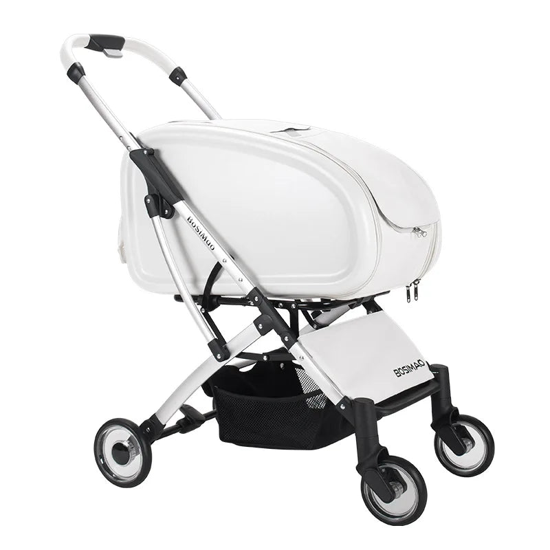 2023 New Transparent Pet Cart Dog and Cat Walking Cart Small Medium Sized Dog Pulled Stroller Lightweight Foldable Detachable