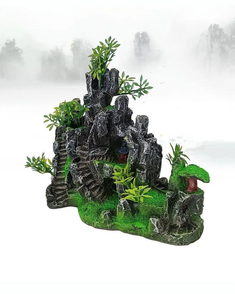1pcs Rockery Aquarium Accessories Decorations Fish Tank Landscaping Resin Hill Hanging Bridge View Ornament Fish Tank Decoration