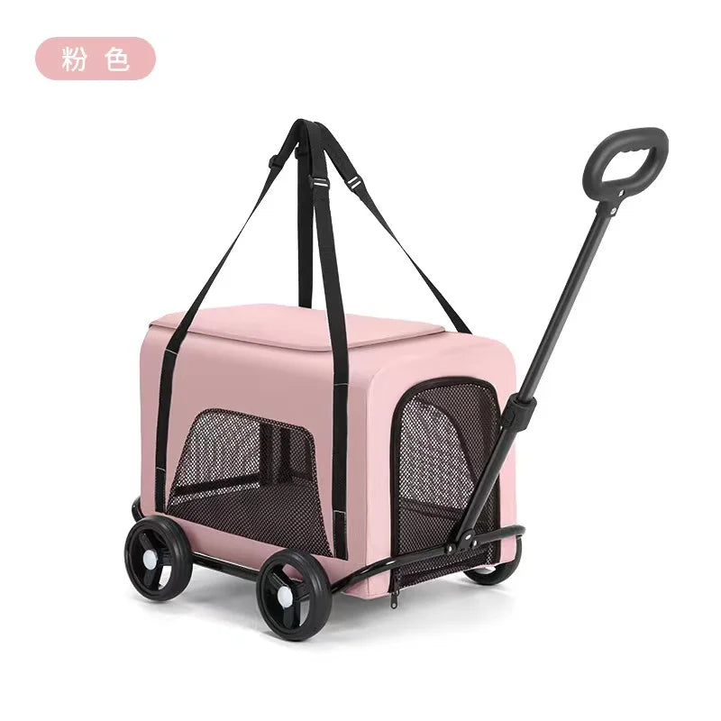 Small Pet Stroller Portable Folding Travel Outdoor Vehicle for Dogs Cats Carriers Multifunctional Pet Products Accessories