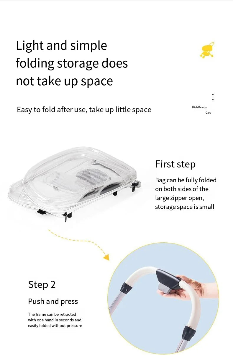 2023 New Transparent Pet Cart Dog and Cat Walking Cart Small Medium Sized Dog Pulled Stroller Lightweight Foldable Detachable