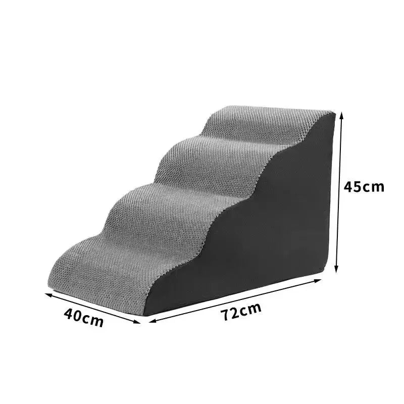 Curved Dog Stairs Ramp for High Beds , Dog Steps for Small Dogs and Cats, Pet Stairs for High Bed Climbing, Non-Slip Balanced