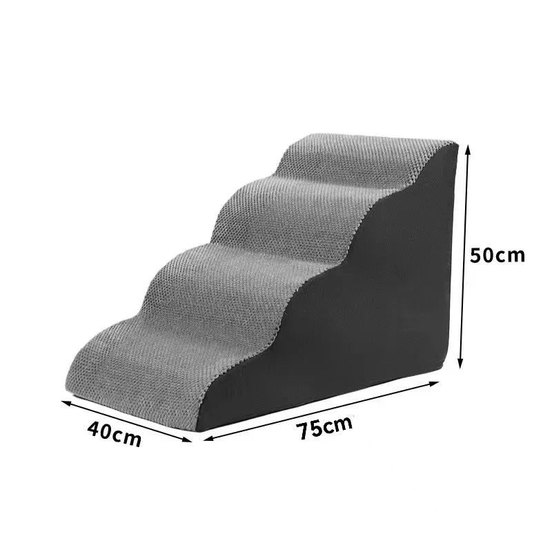 Curved Dog Stairs Ramp for High Beds , Dog Steps for Small Dogs and Cats, Pet Stairs for High Bed Climbing, Non-Slip Balanced