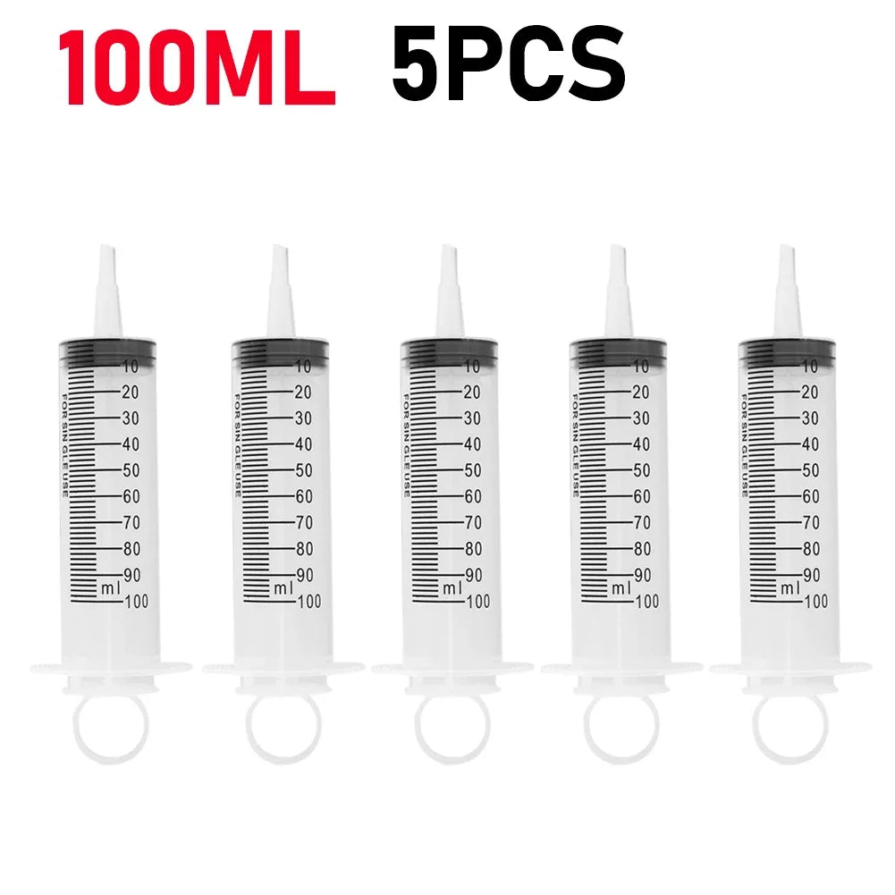 60ml/100ML Feeding Syringe Glue Filling Enema Syringe Nutrient Sterile Without Needle Watering for Industrial Hydroponics