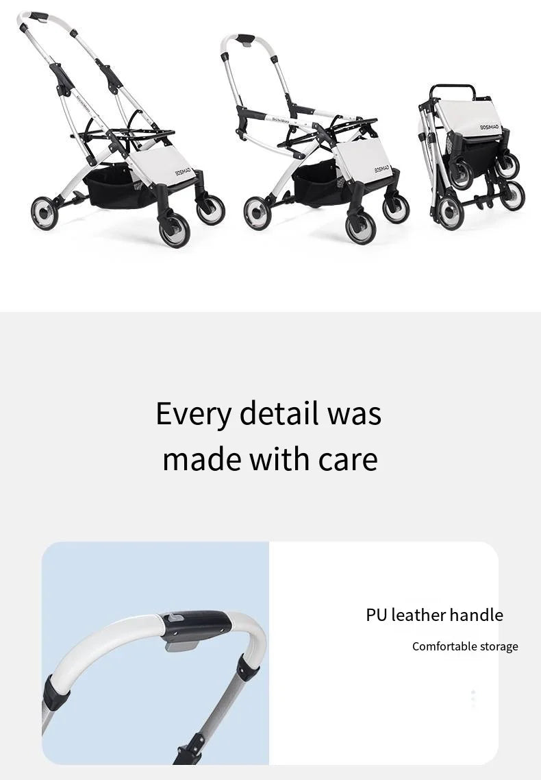 2023 New Transparent Pet Cart Dog and Cat Walking Cart Small Medium Sized Dog Pulled Stroller Lightweight Foldable Detachable
