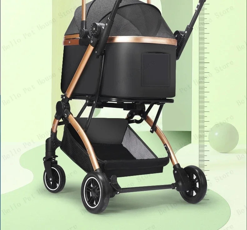 Lightweight Foldable Pet Stroller Small Dog Stroller Detachable Pet Stroller Universal for Cats and Dogs Foldable Pet Car