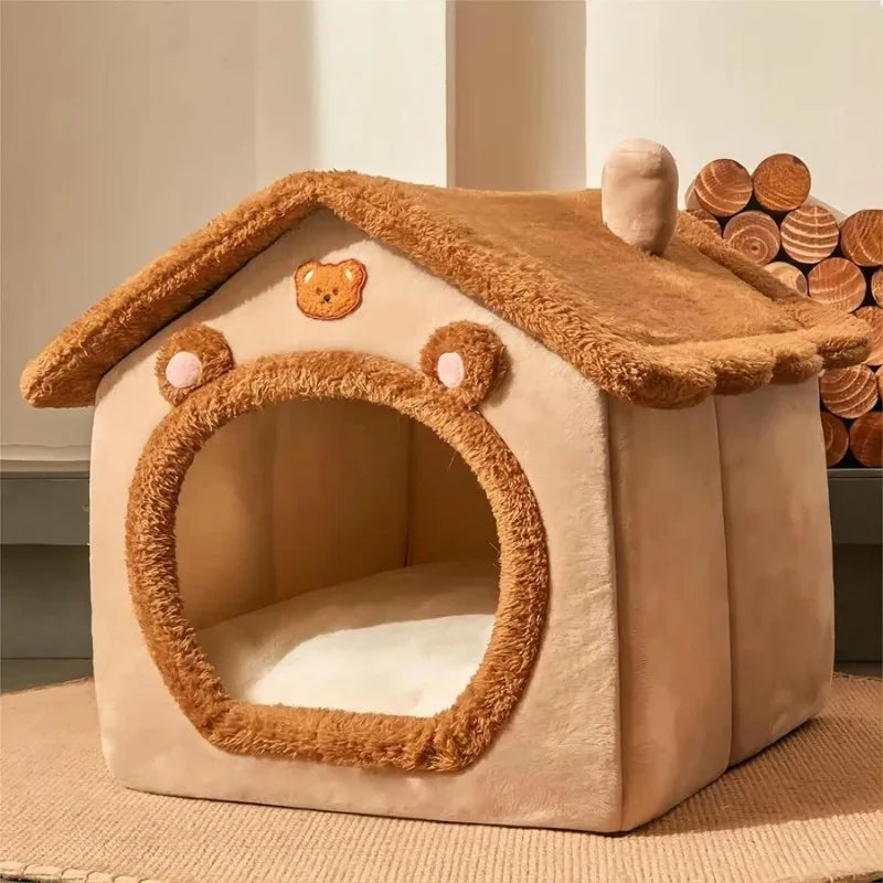 2025 New houses And habitats Four Seasons Pet House Cozy Winter Shelter for Small Dogs Cats, Cat House Style with Removable Wash