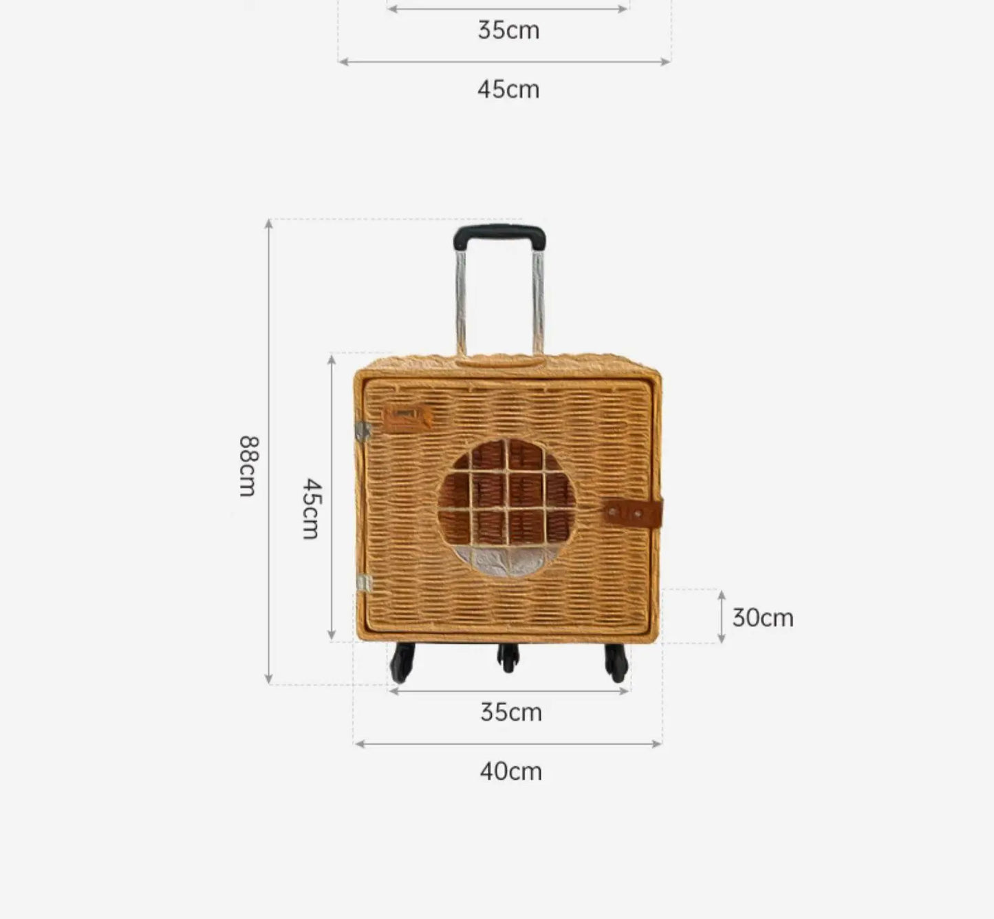 Rattan Cat Stroller Space Capsule Cat Carrier Large Pet Travel Bag for Cats & Dogs  Multi-Cat  Effortless Pet Stroller
