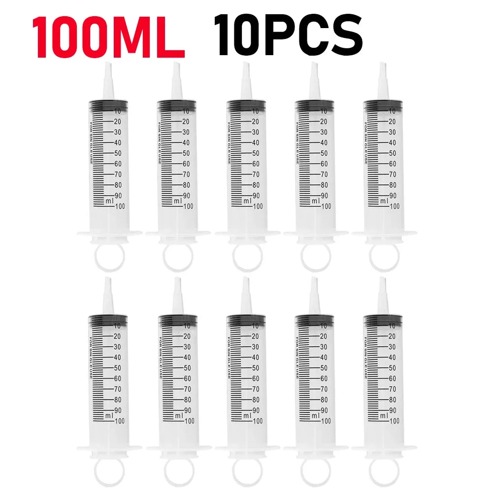 60ml/100ML Feeding Syringe Glue Filling Enema Syringe Nutrient Sterile Without Needle Watering for Industrial Hydroponics