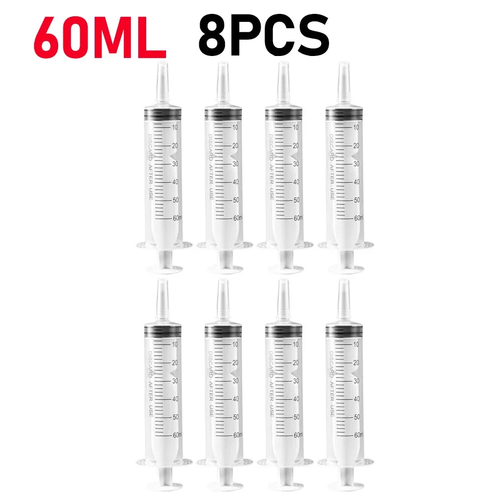 60ml/100ML Feeding Syringe Glue Filling Enema Syringe Nutrient Sterile Without Needle Watering for Industrial Hydroponics
