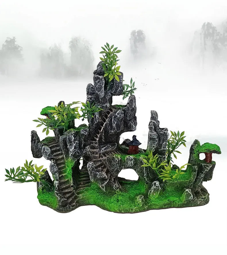 1pcs Rockery Aquarium Accessories Decorations Fish Tank Landscaping Resin Hill Hanging Bridge View Ornament Fish Tank Decoration