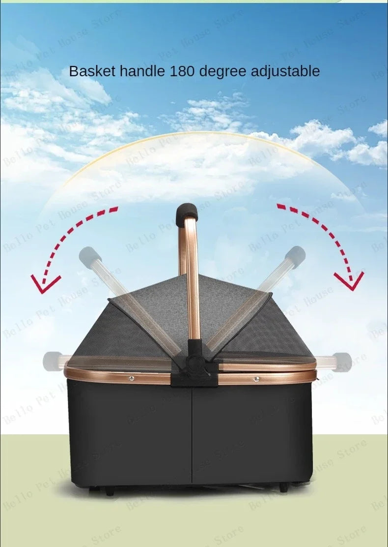 Lightweight Foldable Pet Stroller Small Dog Stroller Detachable Pet Stroller Universal for Cats and Dogs Foldable Pet Car