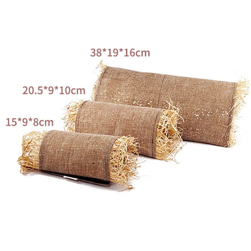 Foldable Woven Rabbit Cages Pets Hamster Guinea Pig Bunny Grass Chew Toy Mat House Bed Nests for Small Animal Rabbit Accessories