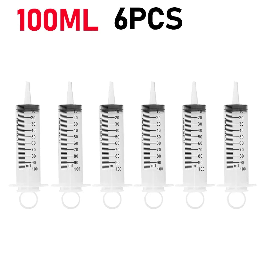 60ml/100ML Feeding Syringe Glue Filling Enema Syringe Nutrient Sterile Without Needle Watering for Industrial Hydroponics