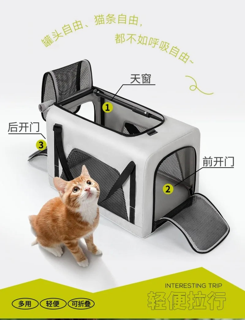 Small Pet Stroller Portable Folding Travel Outdoor Vehicle for Dogs Cats Carriers Multifunctional Pet Products Accessories