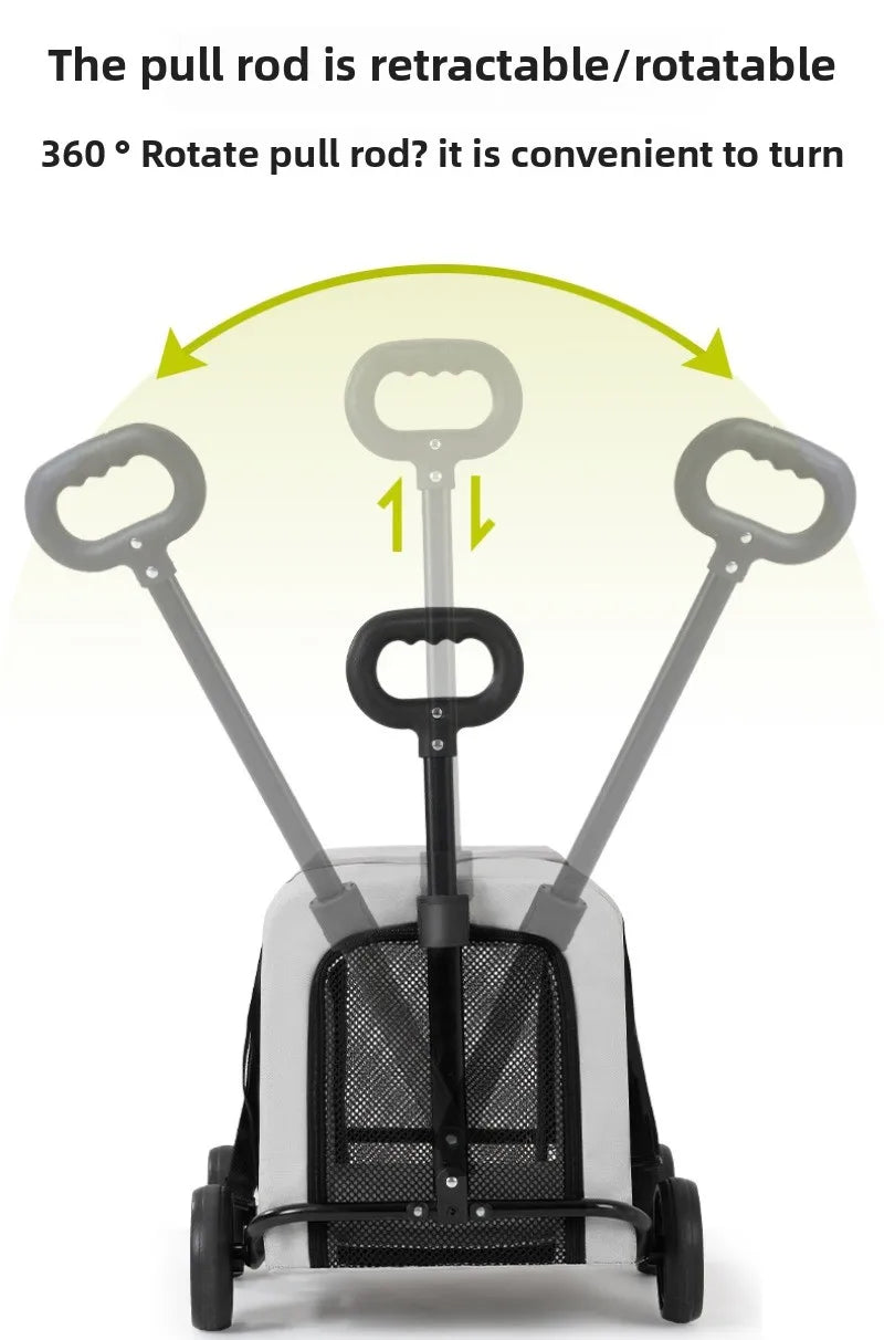 Small Pet Stroller Portable Folding Travel Outdoor Vehicle for Dogs Cats Carriers Multifunctional Pet Products Accessories