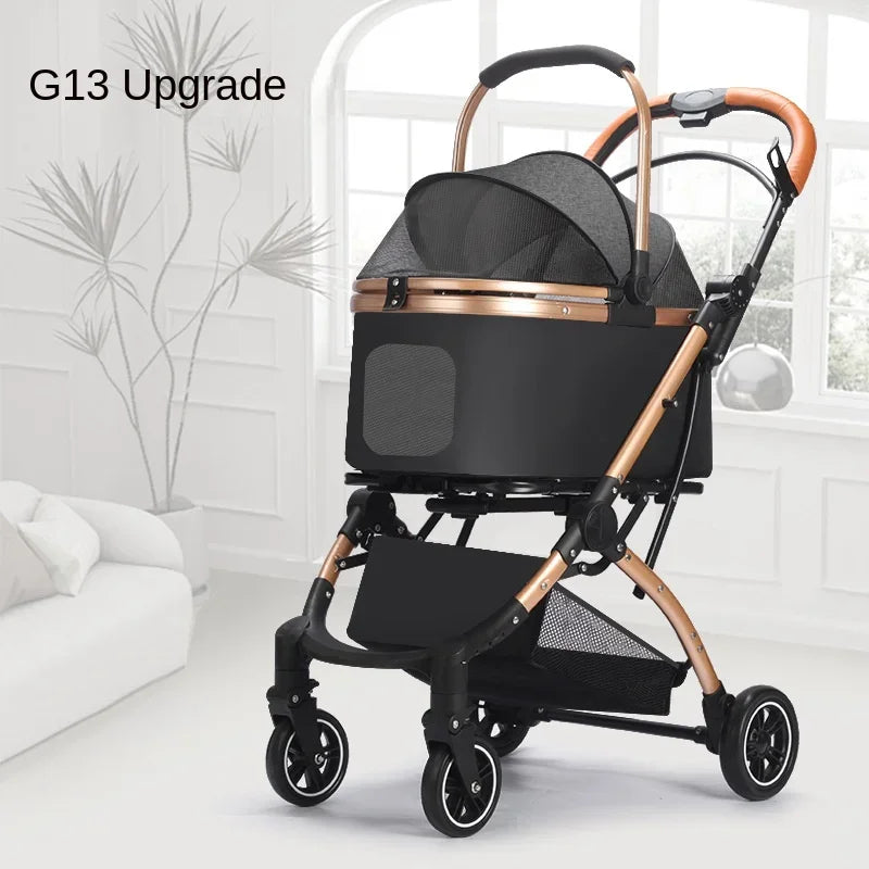 Lightweight Foldable Pet Stroller Small Dog Stroller Detachable Pet Stroller Universal for Cats and Dogs Foldable Pet Car