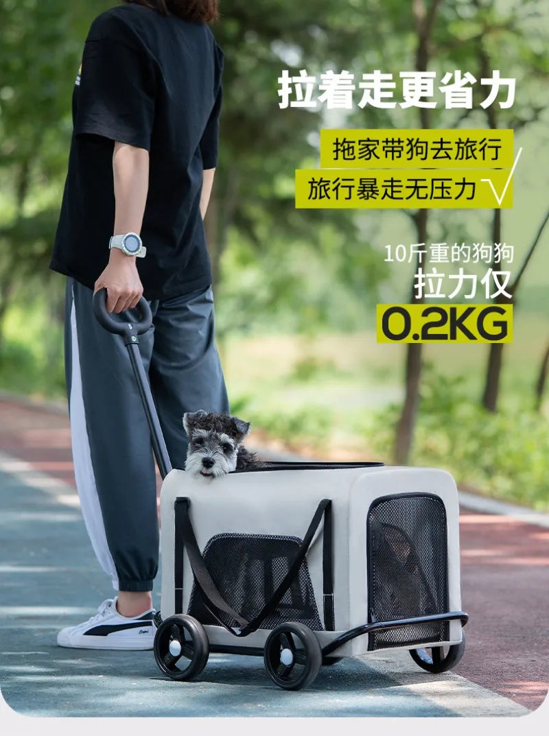Small Pet Stroller Portable Folding Travel Outdoor Vehicle for Dogs Cats Carriers Multifunctional Pet Products Accessories