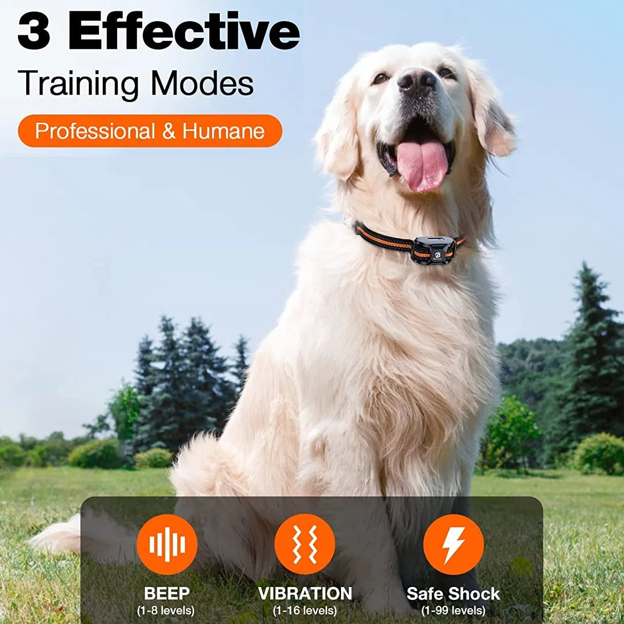 3300Ft Dog Training Collar with Remote Rechargeable Waterproof E Collar Beep Vibration Shock High Quality Pet Training