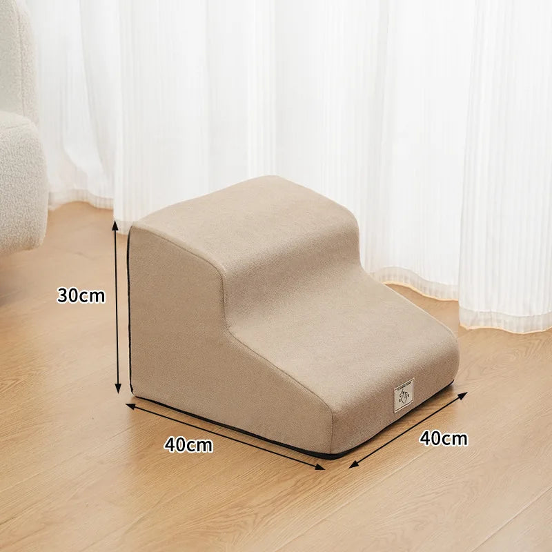 Curved Dog Stairs Ramp for High Beds Corduroy Pet Ramp Stairs for Small Dogs and Cats Ramp Step Wear Resistant Pet Supplies