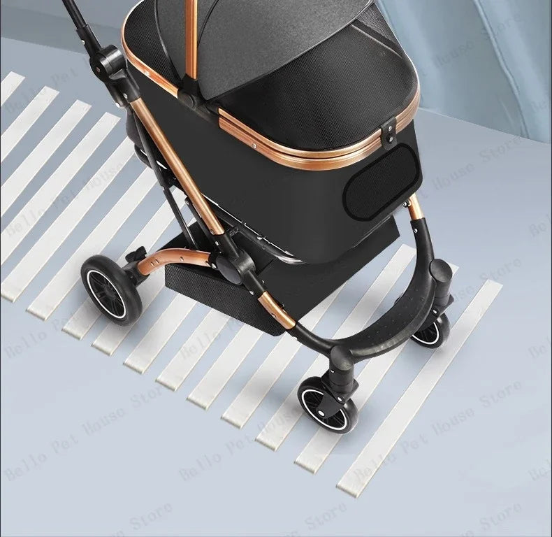 Lightweight Foldable Pet Stroller Small Dog Stroller Detachable Pet Stroller Universal for Cats and Dogs Foldable Pet Car