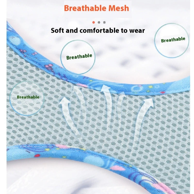 Printed Dog Harness & Leash Set - Adjustable Chest Back Collar for Secure & Stylish Walks