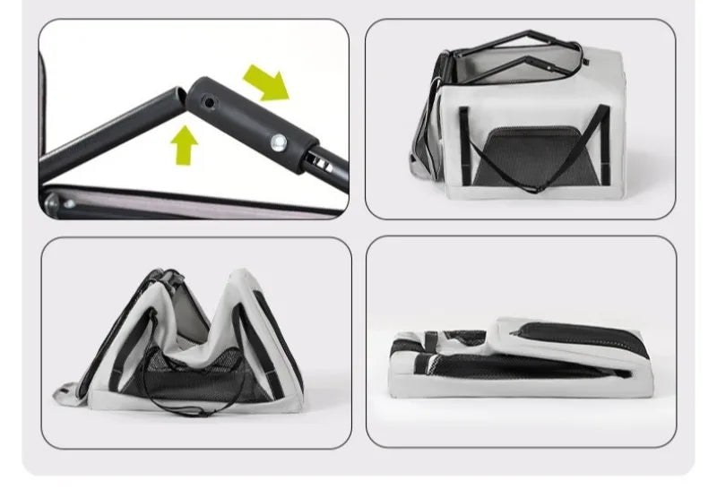 Small Pet Stroller Portable Folding Travel Outdoor Vehicle for Dogs Cats Carriers Multifunctional Pet Products Accessories