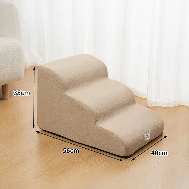 Curved Dog Stairs Ramp for High Beds Corduroy Pet Ramp Stairs for Small Dogs and Cats Ramp Step Wear Resistant Pet Supplies