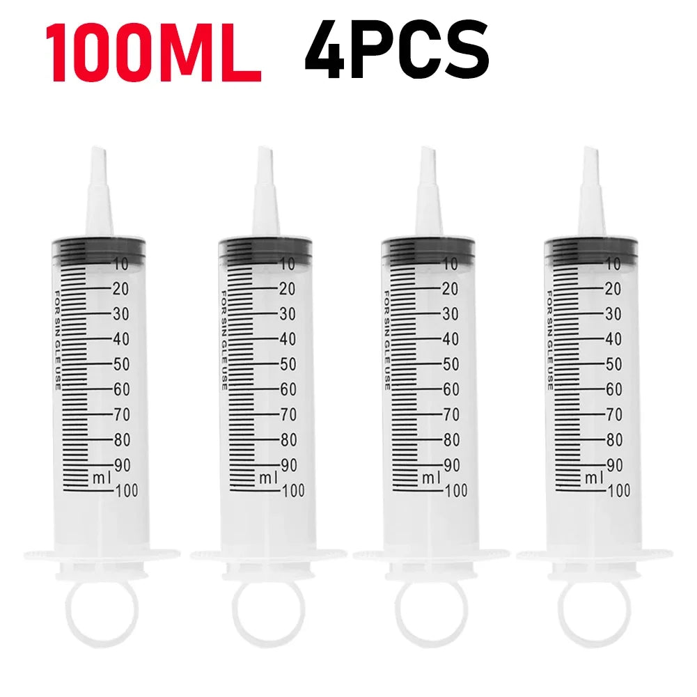 60ml/100ML Feeding Syringe Glue Filling Enema Syringe Nutrient Sterile Without Needle Watering for Industrial Hydroponics