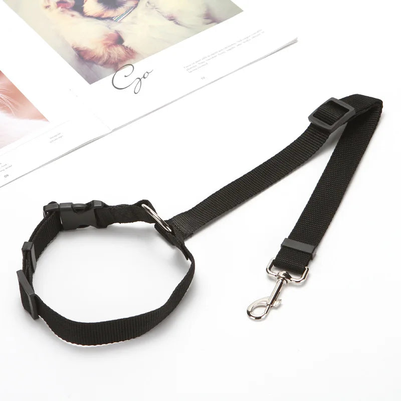 Solid Color Two-in-one Pet Car Nylon Seat Belt