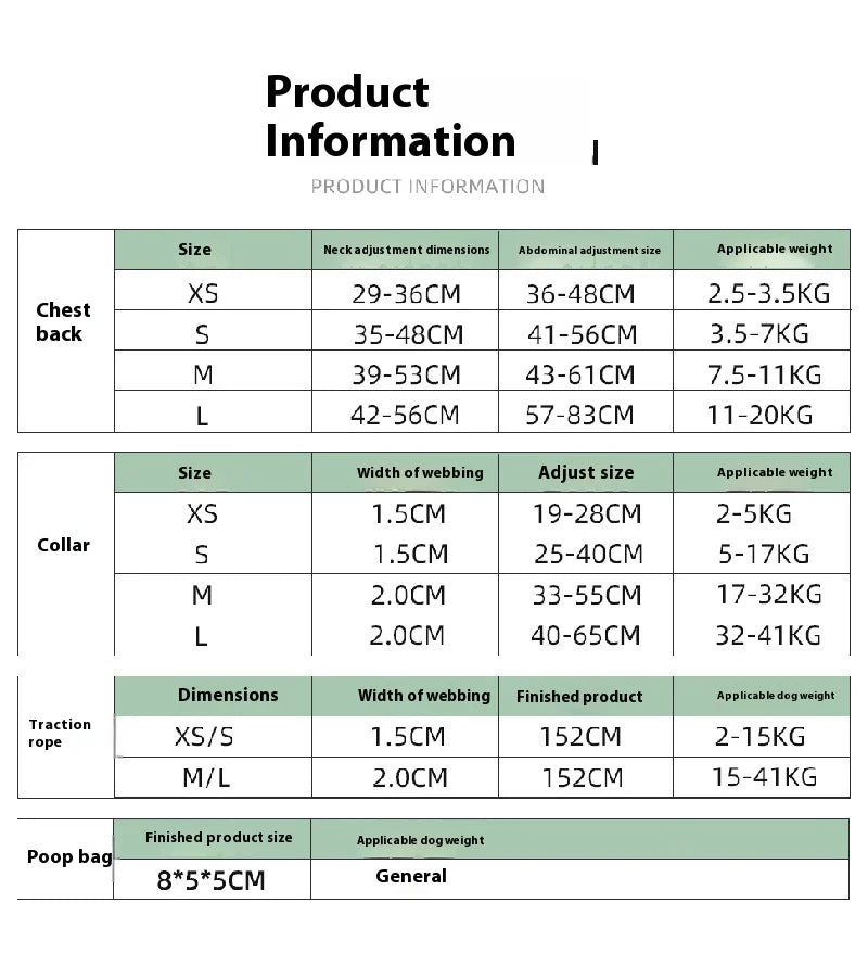 Printed Dog Harness & Leash Set - Adjustable Chest Back Collar for Secure & Stylish Walks