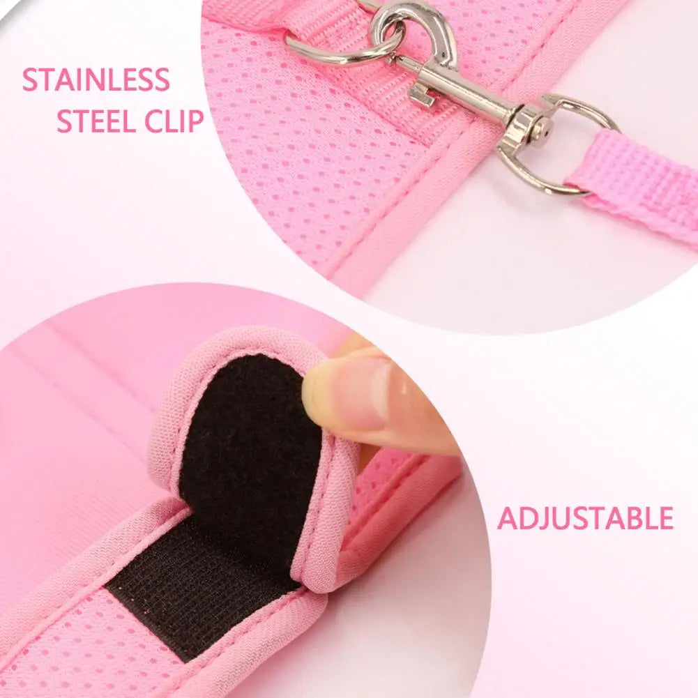 1 Set Pet Rabbit Harness Training Traction Leash Stylish Bow Decoration Small Pets Rabbit Traction Harness for Outdoor Walking