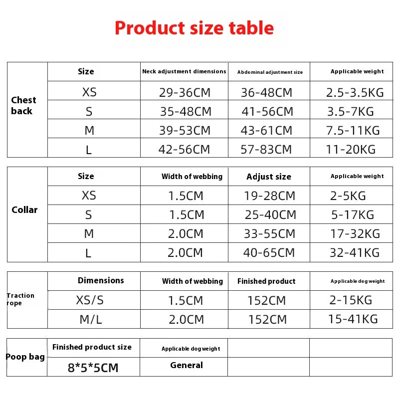 Printed Dog Harness & Leash Set - Adjustable Chest Back Collar for Secure & Stylish Walks