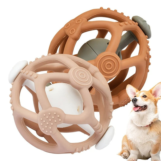 Silicone Interactive Pet Toy - Reboundable Chew-Proof Dog&Cat Toy for Training, Exercise&Mental Stimulation, Interactive Dog Toy