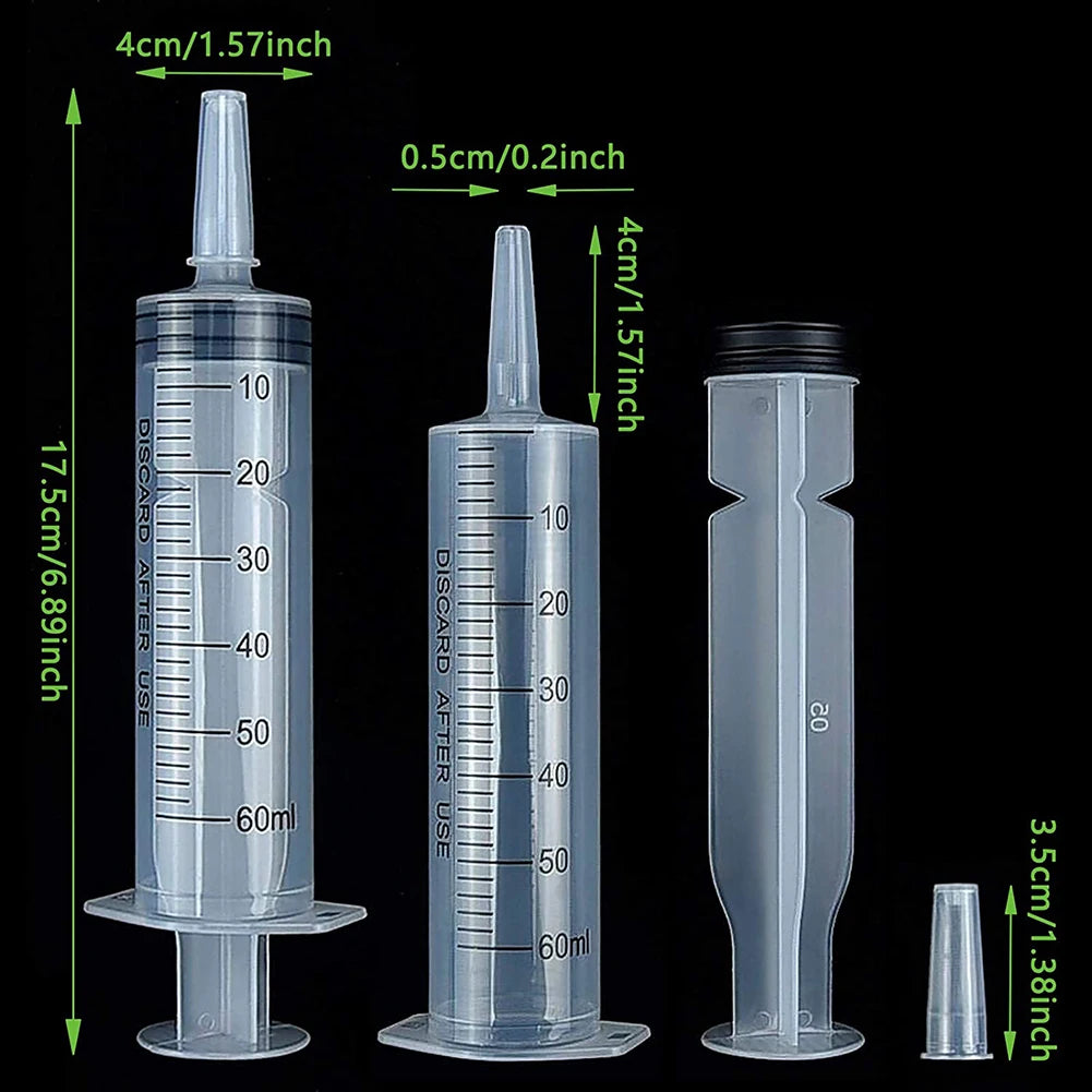 60ml/100ML Feeding Syringe Glue Filling Enema Syringe Nutrient Sterile Without Needle Watering for Industrial Hydroponics