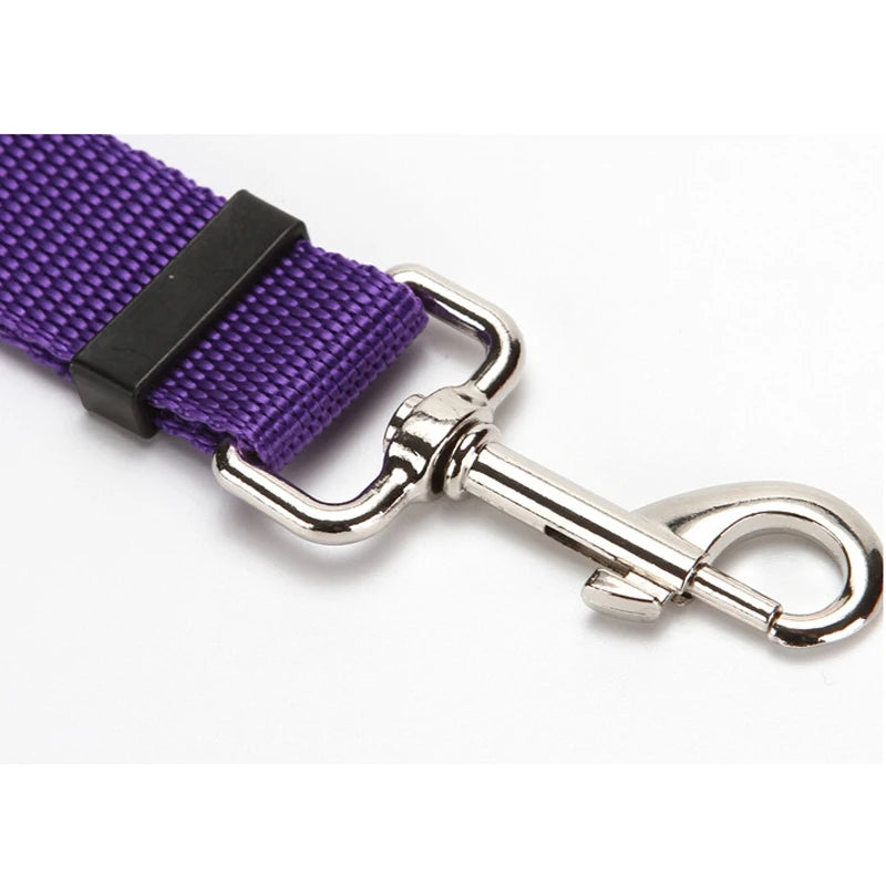Solid Color Two-in-one Pet Car Nylon Seat Belt