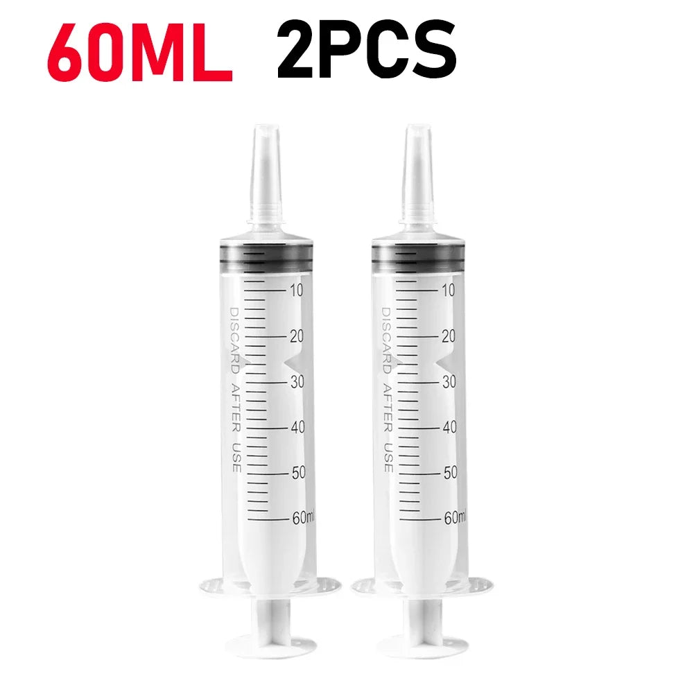 60ml/100ML Feeding Syringe Glue Filling Enema Syringe Nutrient Sterile Without Needle Watering for Industrial Hydroponics