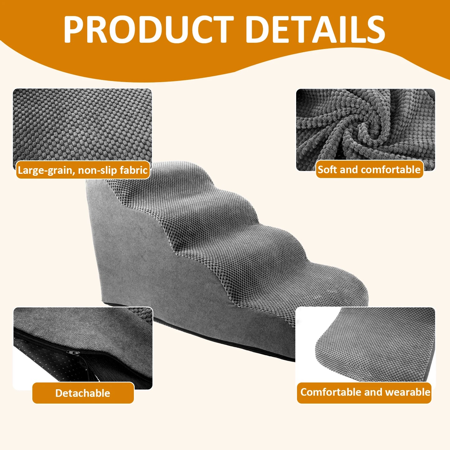 Curved Dog Stairs Ramp for High Beds Corduroy Pet Ramp Stairs for Small Dogs and Cats Ramp Step Wear Resistant Pet Supplies