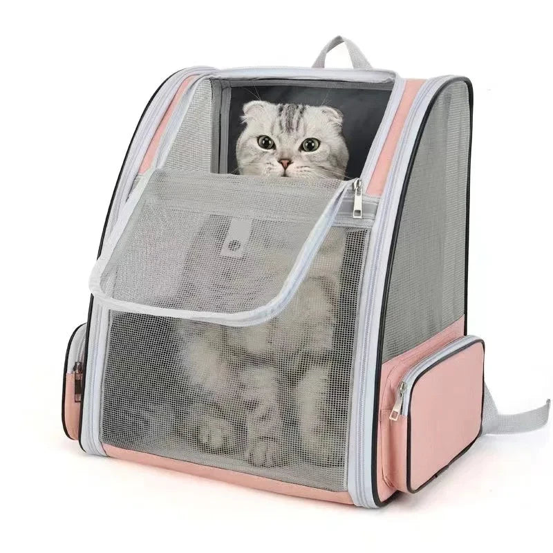 Pet Cat Carrier Bag Outdoor Travel Backpack for Cats Small Dogs Breathable Cat Carrying Bag Suitable for Cats Within 6kg