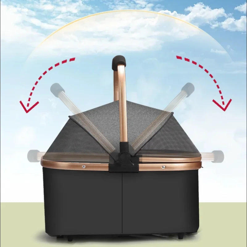 Lightweight Foldable Pet Stroller Small Dog Stroller Detachable Pet Stroller Universal for Cats and Dogs Foldable Pet Car